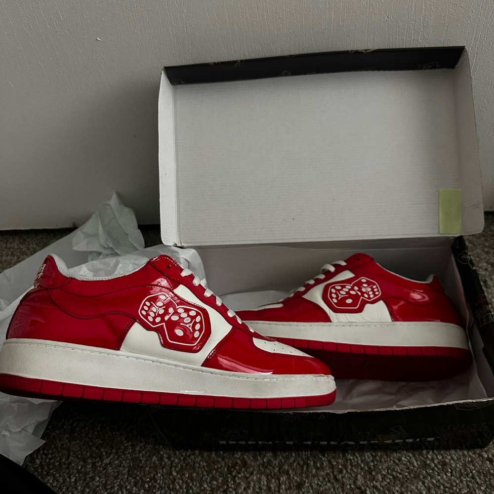 Red and White Sneakers